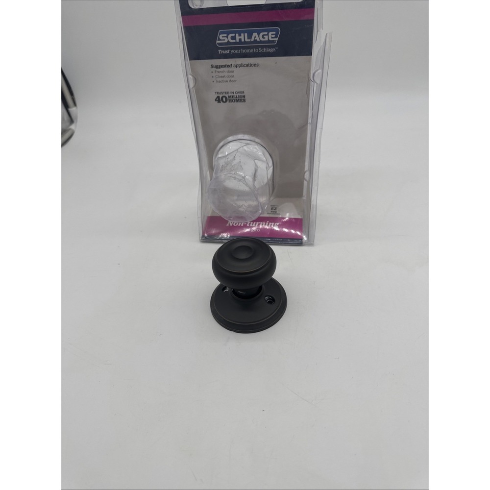Schlage Georgian Aged Bronze Dummy Door Knob f170 v geo‎ 716